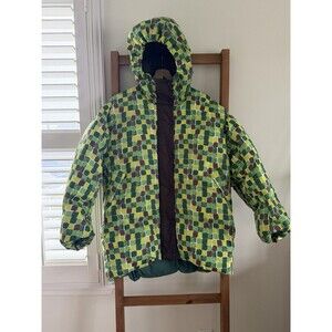 Uniqlo x Marni Green Pattern Oversized Down Quilted Hooded Puffer Jacket XS S8